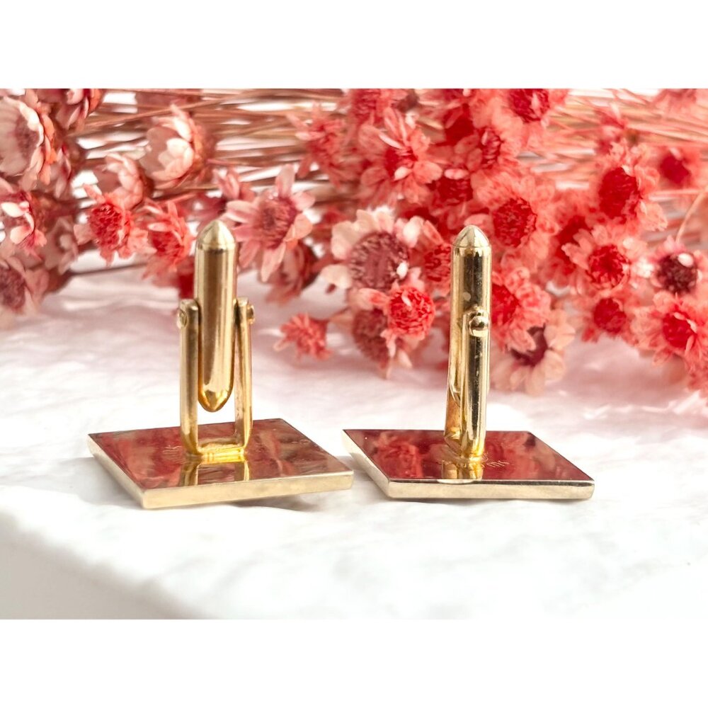 Swank Theater Mask Designed Comedy + Tragedy Gold Toned Square Vintage Enclosure - Picture 8 of 14